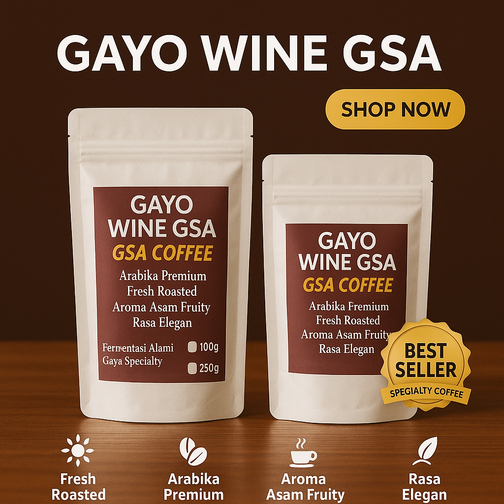 

Kopi Arabica Gayo Wine GSA 100g / 250g – Specialty Coffee Premium Fresh Roasted