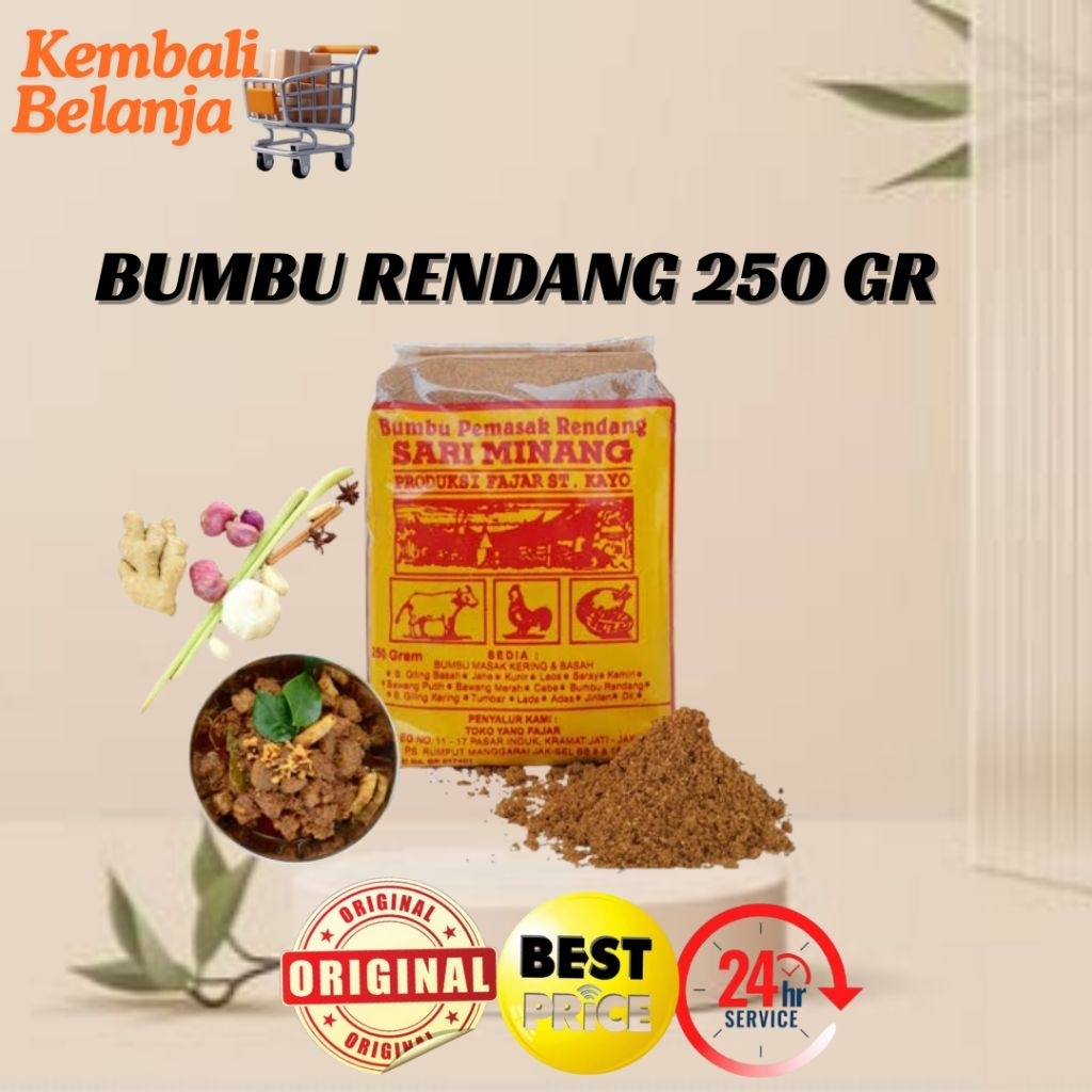 

Bumbu Rendang Sari Minang 250 Gram/ Bumbu Rendang Bubuk/ Bumbu Rempah Rendang/ Bumbu Rendang Praktis