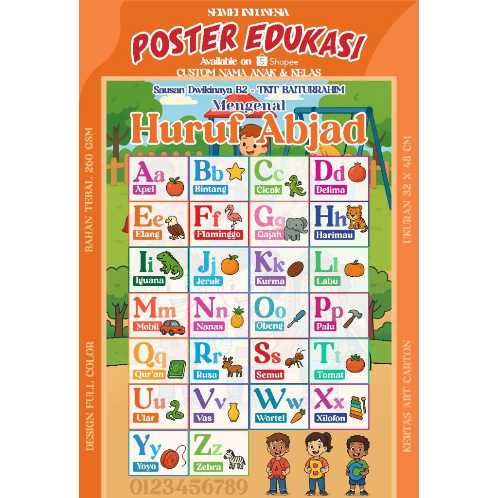 POSTER EDUKASI HURUF ABJAD