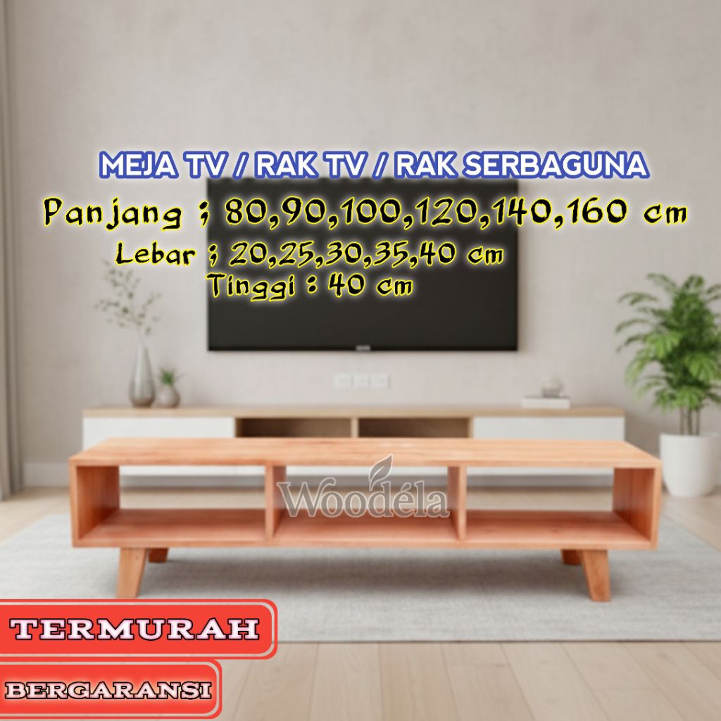 MEJA TV MINIMALIS MURAH DARI KAYU MAHONI RAK TV RAK SERBAGUNA