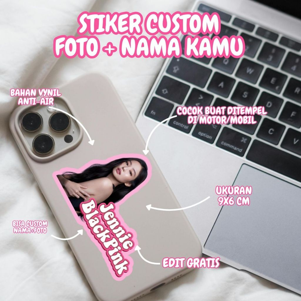 

Stiker Foto Wajah dan Tulisan Nama Custom (ready)