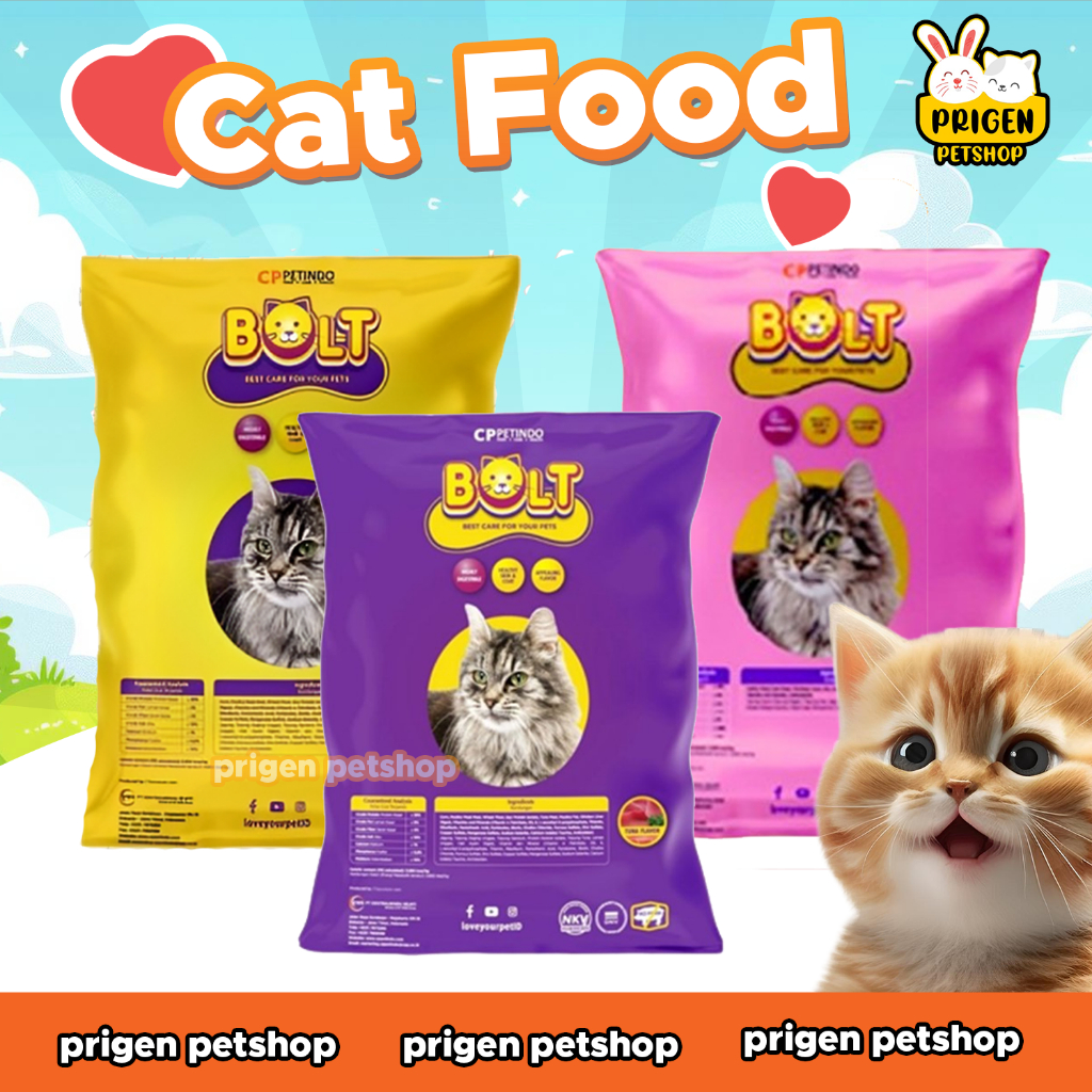 BOLT 800 GR FRESHPACK PAKAN/MAKANAN KERING KUCING PENGGEMUK- Makanan Kucing Murah