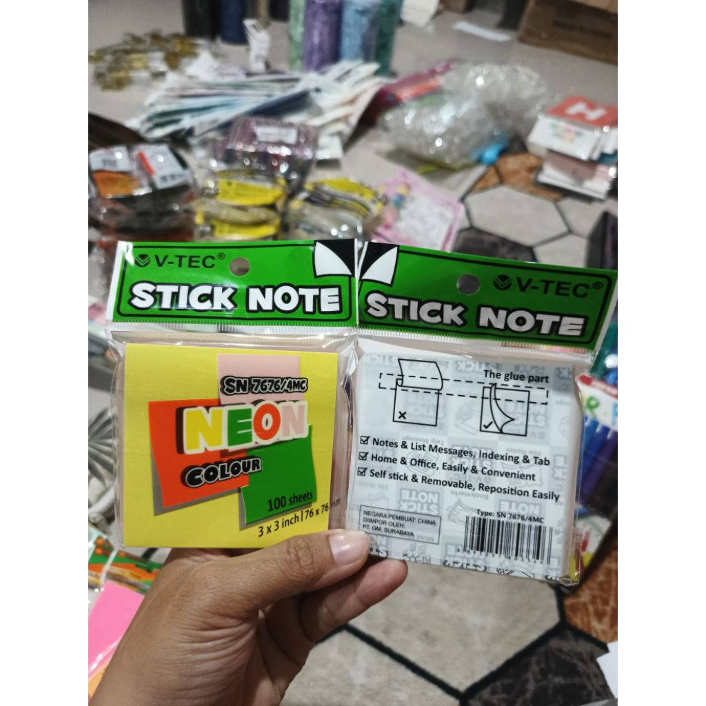 

Sticky Note Neon Memo Kertas Buku Catatan Warna Warni Vtech Vis