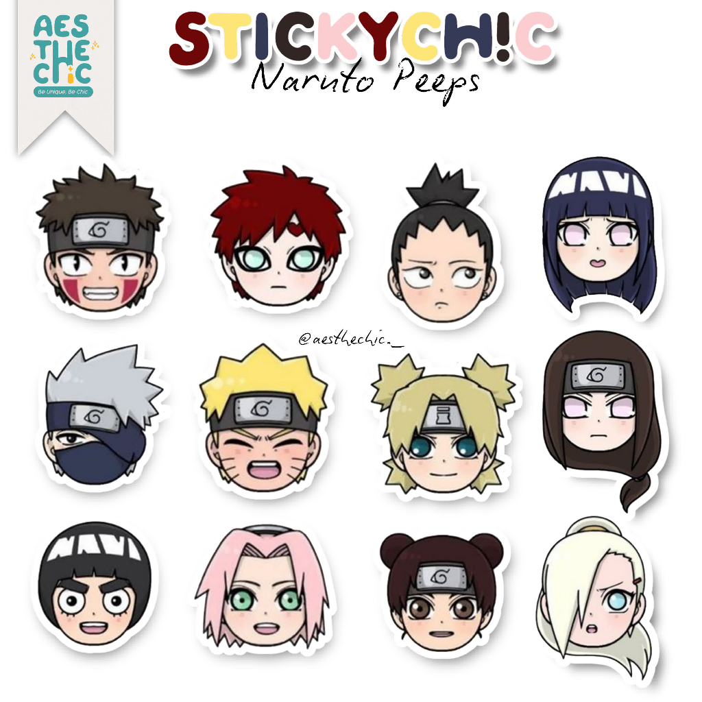 

Stiker Pack Cute Naruto Waterproof Anti Air u Freebies Buku Journal Casing Phone Aesthechic