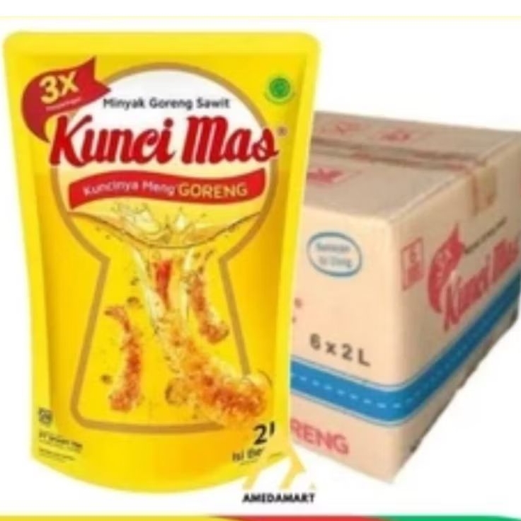 

Kunci Mas 2L Minyak Goreng Jernih isi 6 pcs