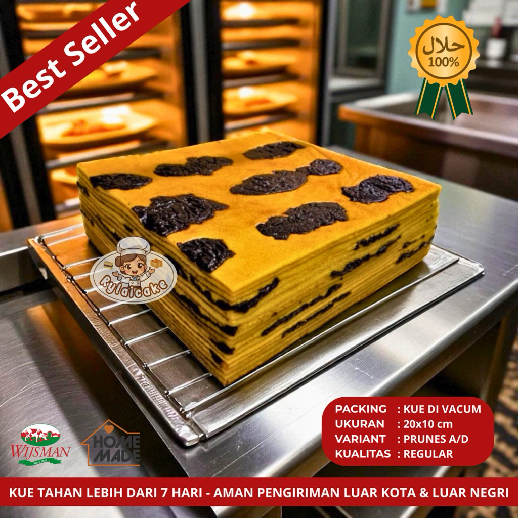 

KUE LAPIS LEGIT PRUNES ATAS DALAM (A/D) Ukuran 20x20 Cm — Pakai Wisman Susu