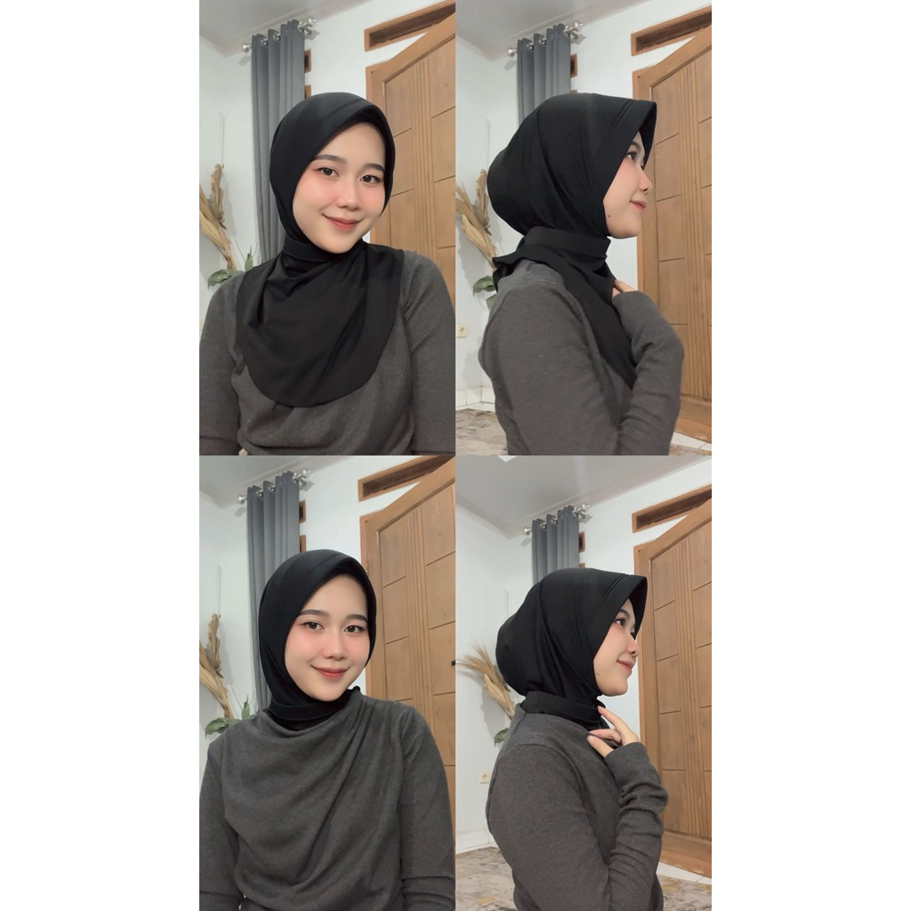 Hijab Dinas Polwan Sport ( jersey super ) bergo instan Polwan