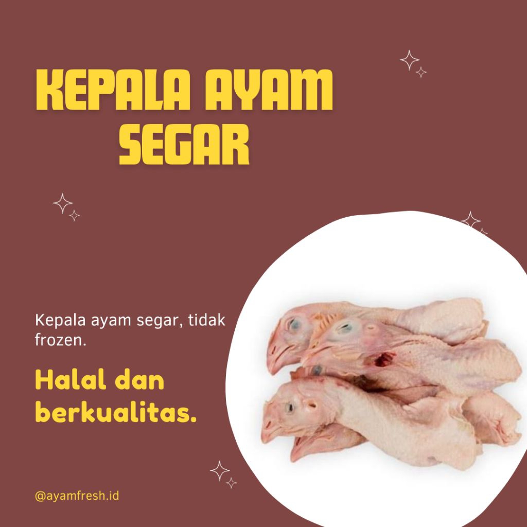 

Kepala Ayam Segar Bandung (Tanpa Paruh)
