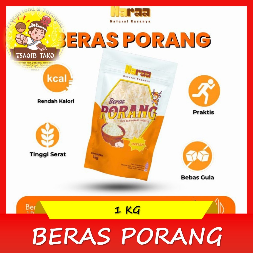 

Naraa beras porang shirataki / beras rendah kalori/ beras sehat / KONJAK RICE 1 Kg