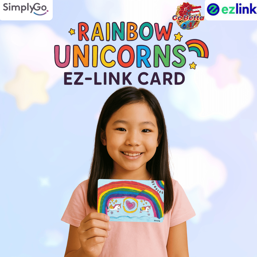 Kartu EZ-Link SMRT Singapore Rainbow Unicorns Limited Edition | Sudah Include Top Up $5 | Untuk Tran