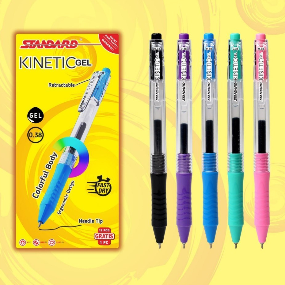 

Pulpen Kinetic Gel 0.38 Pulpen Cetekan (1 Pack Isi 12+1 pcs) Standard Pen (Ballpoint, Pena, Bolpen)
