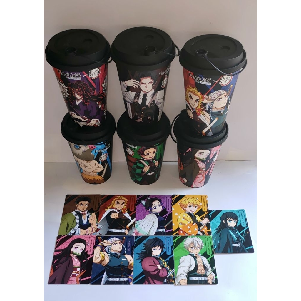Cup Demon Slayer Muzan Kokushibo Douma Akaza Inosuke Nezuko Tanjiro Tengen Rengoku + Card Demon Slay