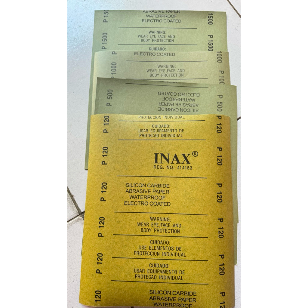 Amplas gosok, kertas gosok, Amplas gosok lembaran berbagi ukuran