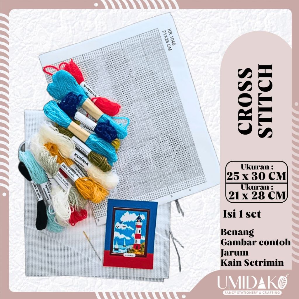 [UMIDAKO] CROSS STITCH/KRISTIK/SETRIMIN (1 set)