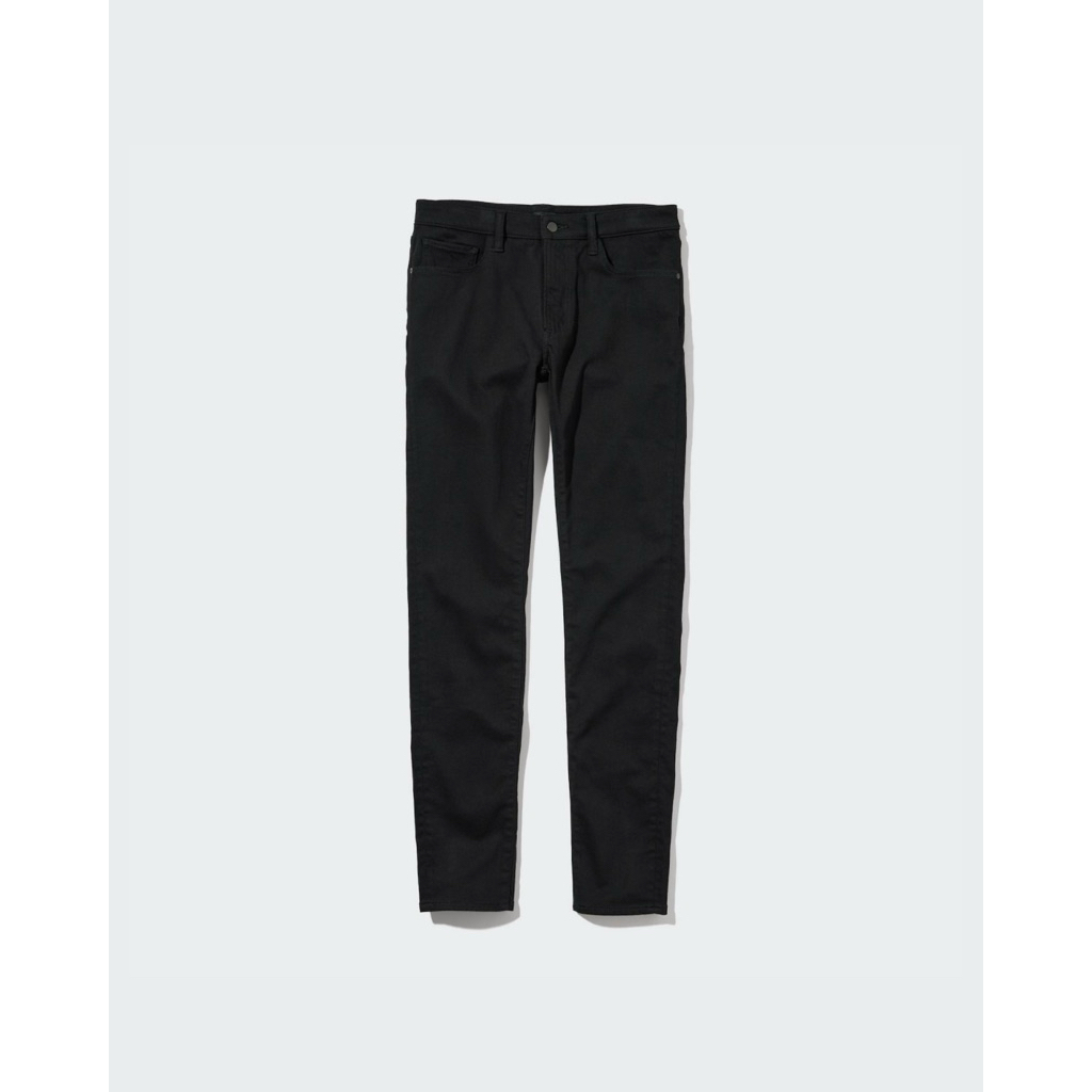 Uniqlo Skinny Fit Jeans Celana Panjang Denim Hitam Taupe Khaki Fit Pants Pria Size S (Preloved)