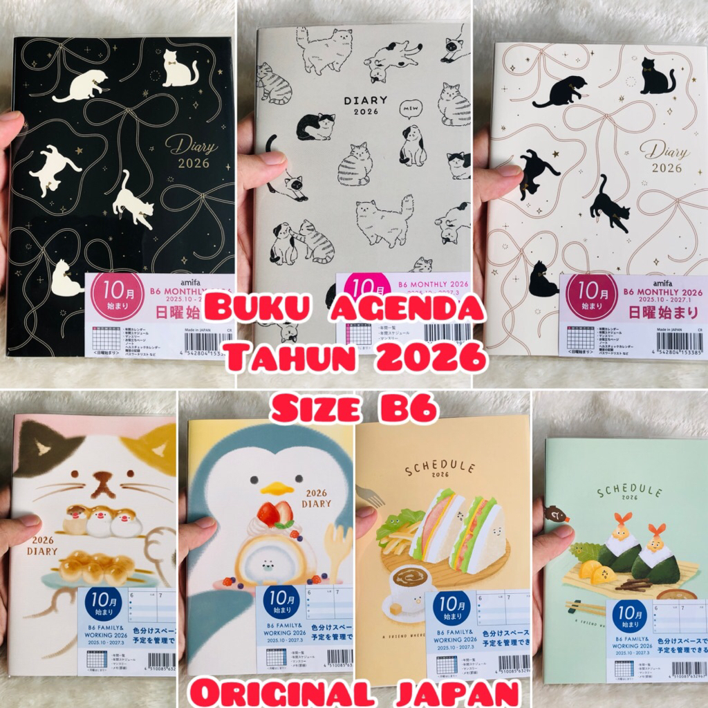 

schedule book 2026 buku agenda B6 diary 2026 original from Japan