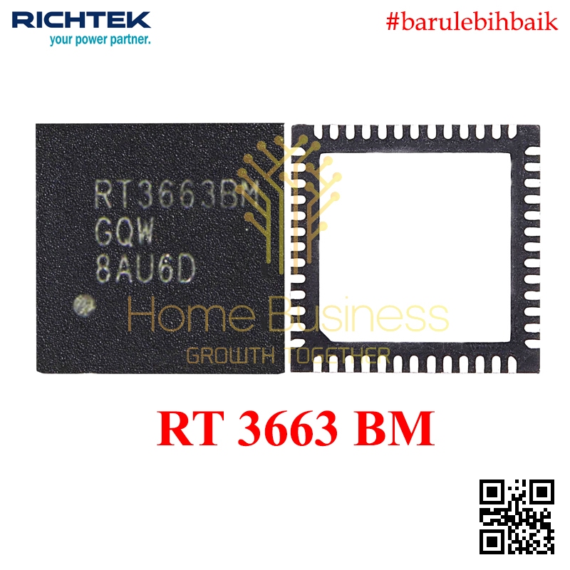 IC Controller Power CPU GPU Richtek RT3663BMGQW RT3663BM RT3663 BM RT 3663BM RT 3663 BM IC PWM Lapto