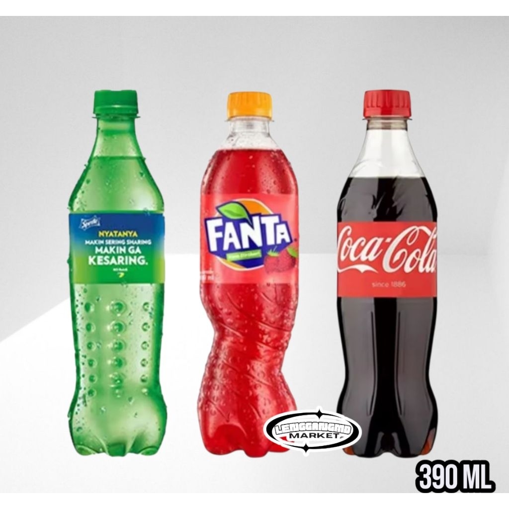 

Coca Cola Sprite Fanta Botol 390ml per Dus isi 12