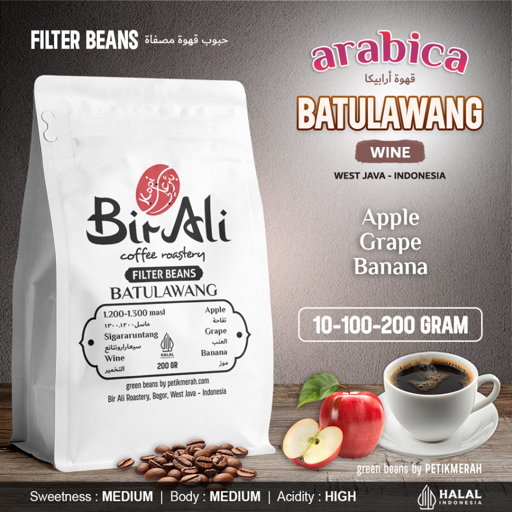 

BATULAWANG WINE Filter Beans Biji Kopi Bubuk Saring Arabika Arabica Petik Merah Coffee Roasted Roast