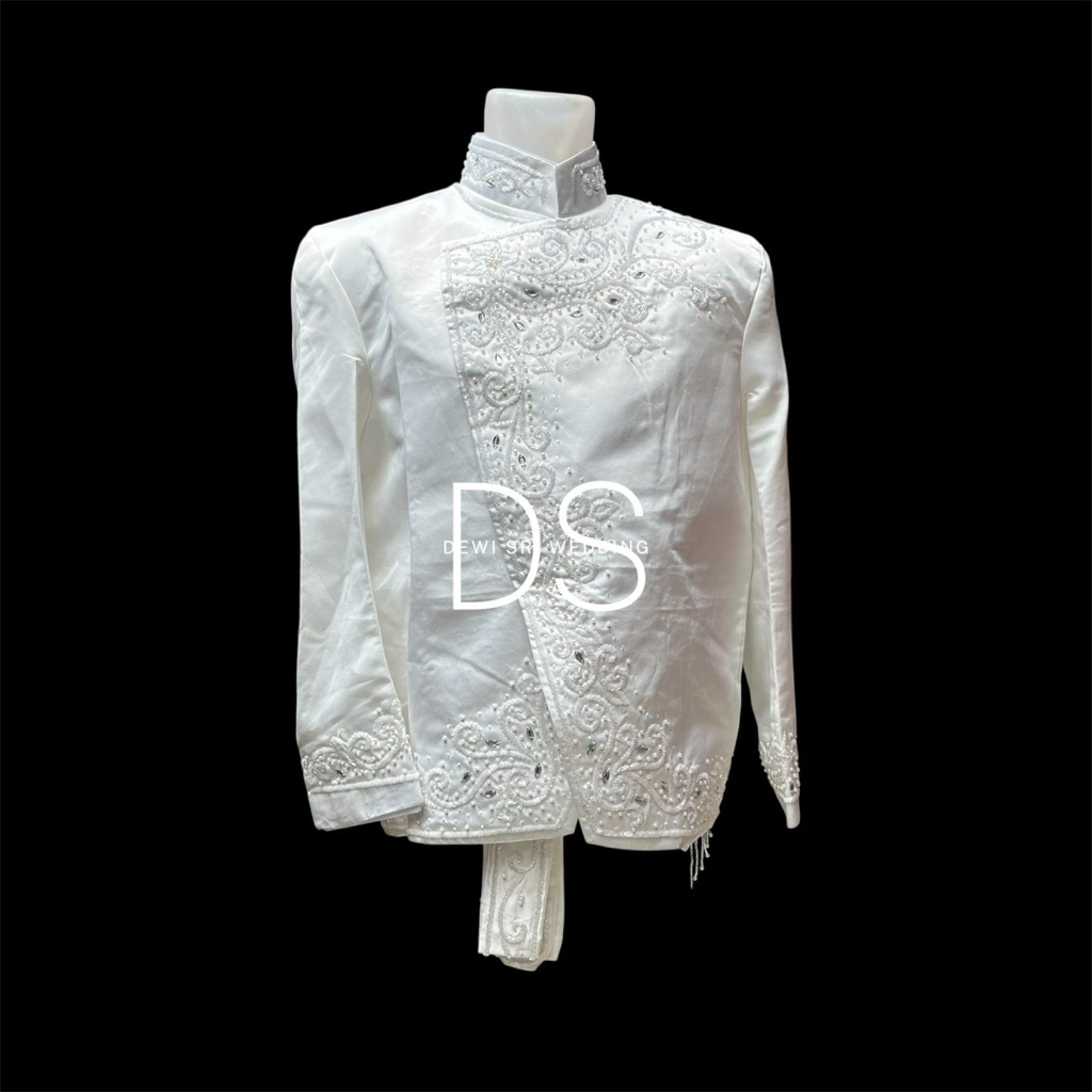 Beskap pengantin jogja putih tulang/Beskap langenharjan jogja putih tulang