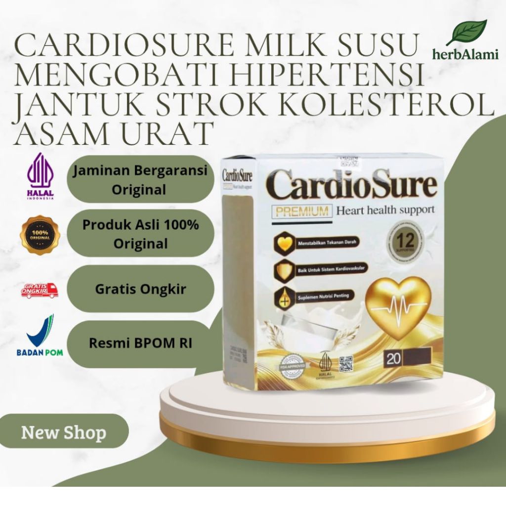 

CARDIOSURE MILK SUSU OBAT HIPERTENSI JANTUNG STRUK KOLESTROL ASAM URAT 100% ORIGINAL