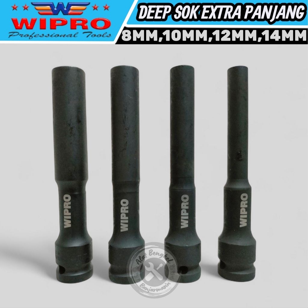 DEEP SOK CR 1/2 6PT EXTRA LONG "WIPRO" VARIAN ||SOK IMPACT HITAM EXTRA PANJANG "WIPRO" 8/10/12/14MM