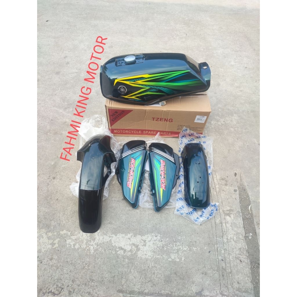 BAJU BODY SET KOMPLIT RX KING HIJAU BOTOL STRIPING 2005 GRES BARU BUKAN ORIGINAL YGP