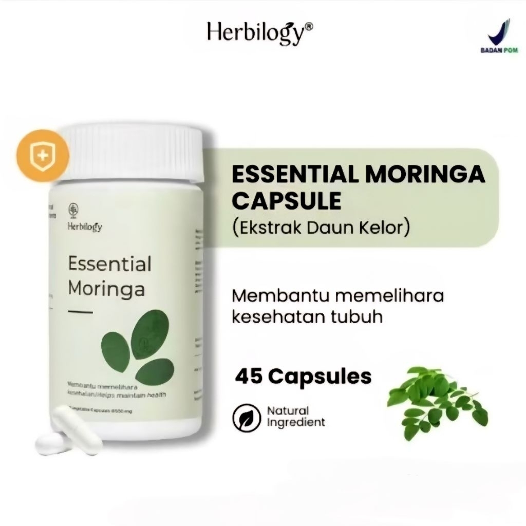 

Herbilogy | ESSENTIAL MORINGA CAPSULE - 45 Kapsul | Daun Kelor