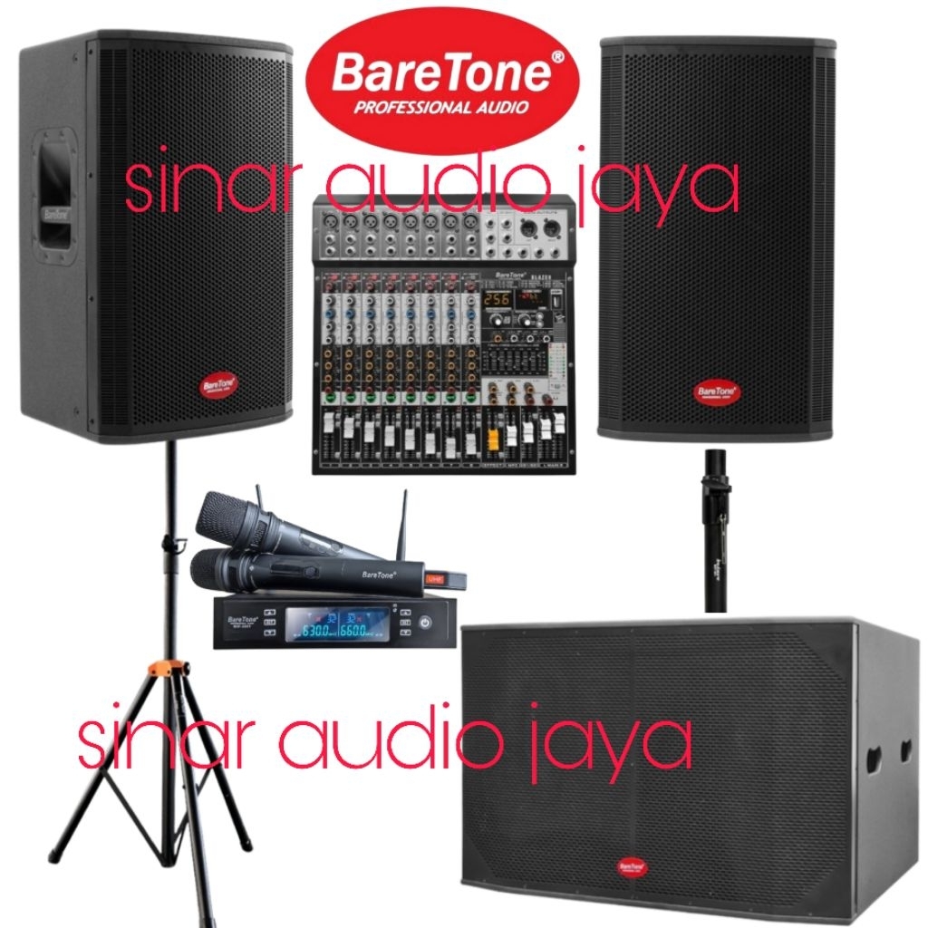 Paket Karaoke Sound System 15 Inch Baretone MAX15RP Subwoofer 18 Inch Baretone 18