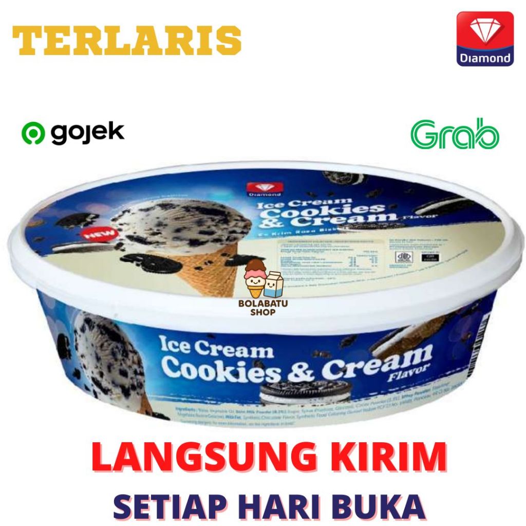 

Es Krim Diamond 700 mL Cookies and Cream Ice Cream Enak Langsung Kirim