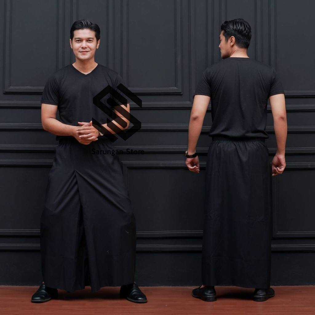 Sarung instan Pria Dewasa  polos hitam / sarung instan pria  dewasa polos putih