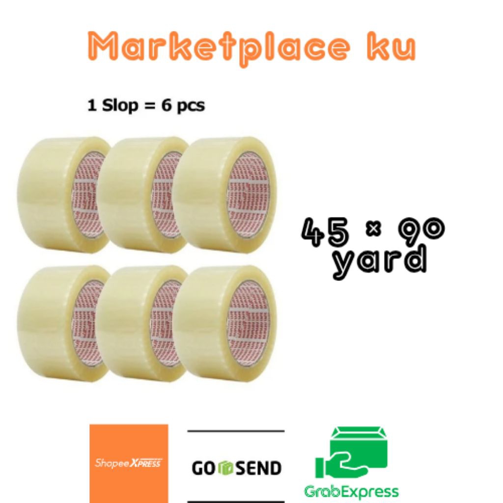 

Lakban Bening Ukuran 45 × 90 yard 1 slop 6pcs