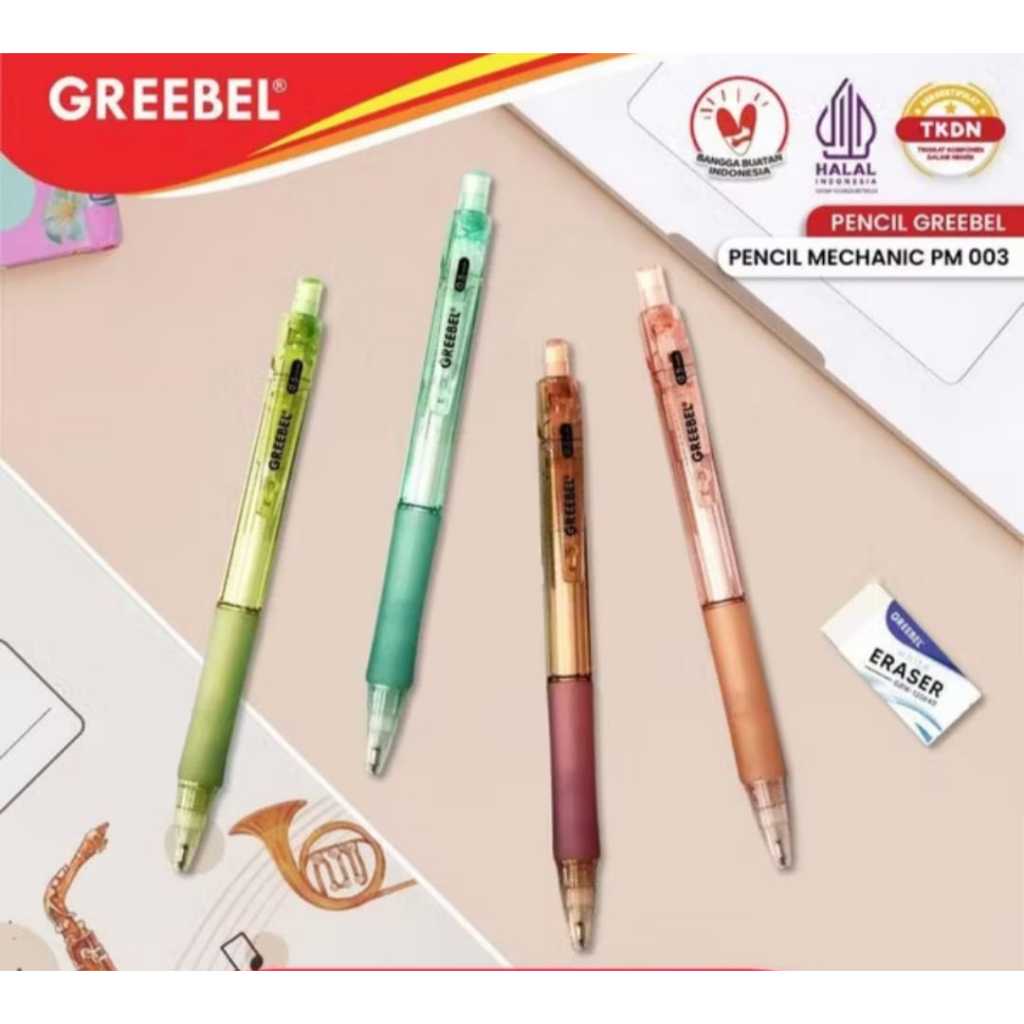 

Greebel Pensil Mekanik PM-003 Dinoday 0,5mm (1Pcs) Mechanical Pensil Penghapus