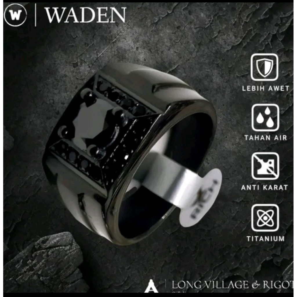 cincin titanium hitam batu hitam 4
