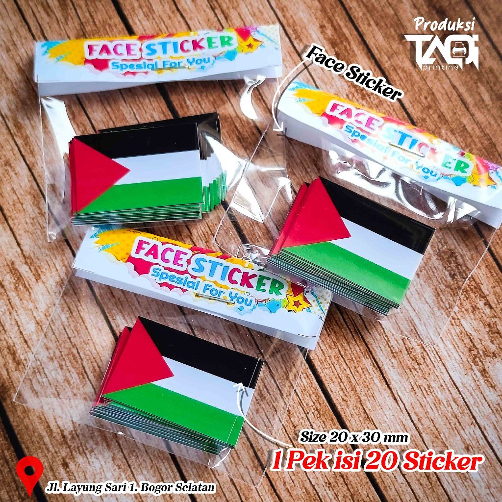 

Sticker Palestine Sticker Pipi Size 2x3 cm, Sticker Bendera Palestina