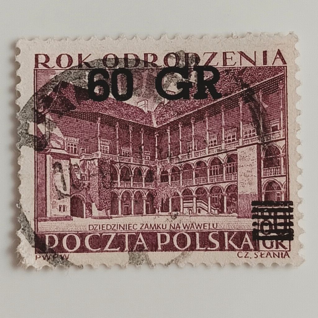 

(AD) Perangko Polandia 1956 Renaissance Year - Wawel Castle / Surcharge with 60 gr 60 gros Used