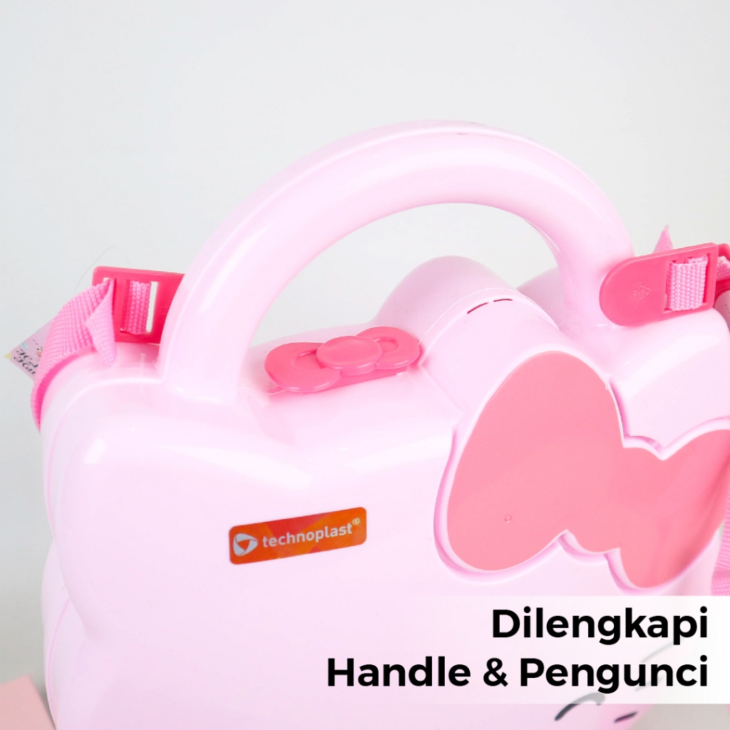 TECHNOPLAST Tempat Bekal Makan Set Hello Kitty Summer Cupid School Box Plus Tali