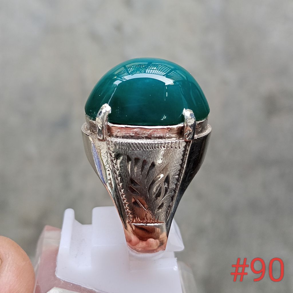 cincin perak, batu natural bacan Doko #90