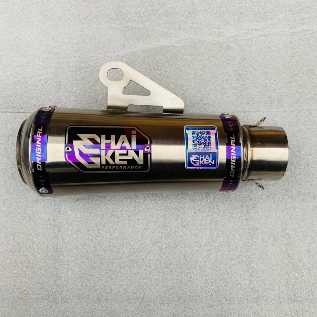 Haiken muffler silincer knalpot racing inlet 50 bahan stainlis type x short spex mx king mx new