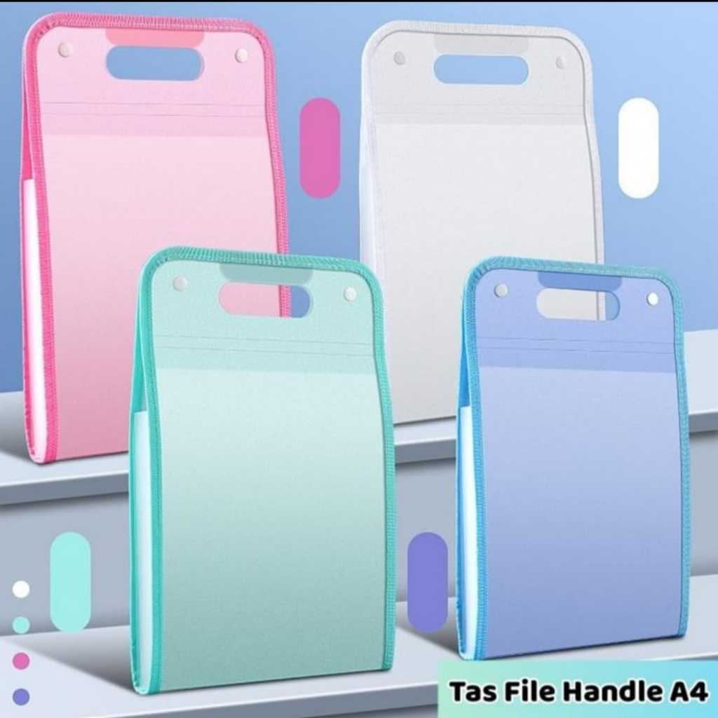 

Micha Tas File Handle Warna Transparan Anti Air Multi Layer Folder Tas File Sekat Serbaguna