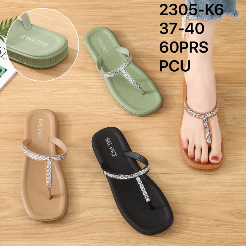 Sandal Jepit Karet Permata Wanita Balance 2305-K6 / Sandal Jepit Karet