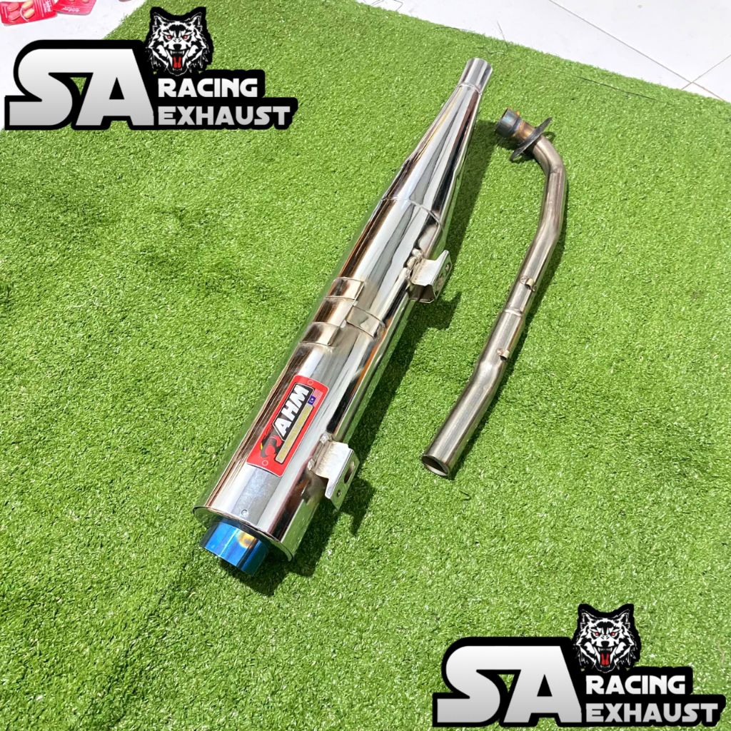 Knalpot Tsukigi Standar Racing AHM Ujung Biru Crom Pnp Jupiter Z, Jupiter Z1, Vega R, Vega ZR, Vega 