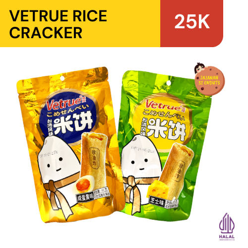 Vetrue Rice Cracker - Rasa Cheese dan Salted Egg - Snack Taiwan Import Halal