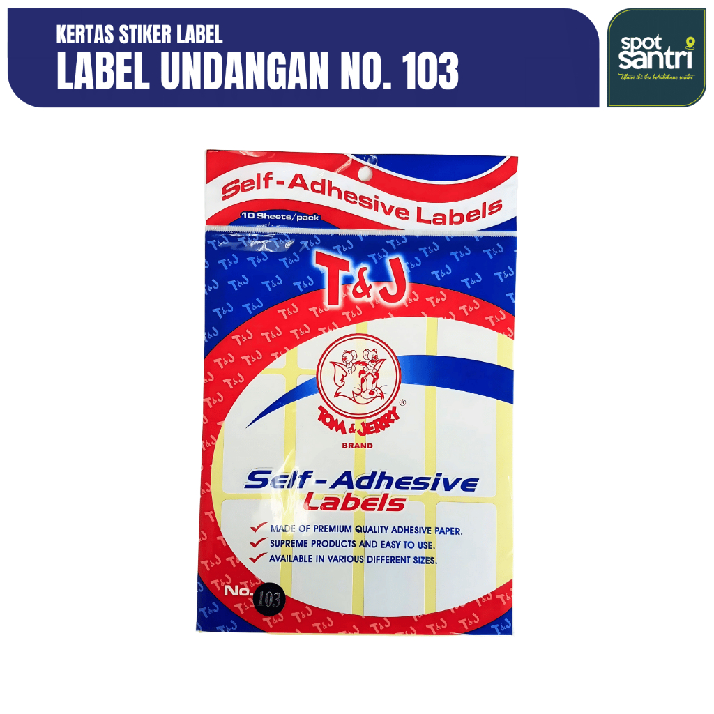 Kertas Stiker Label Undangan T&J No. 103 [Pack/ 10 Lembar]