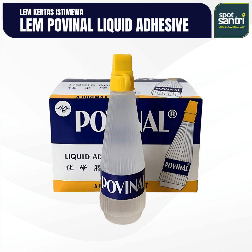 

Lem Povinal 112 Liquid Adhesive Glue | Lem Kertas | Kecil 22ml-Tanggung-75 ml [PCS]
