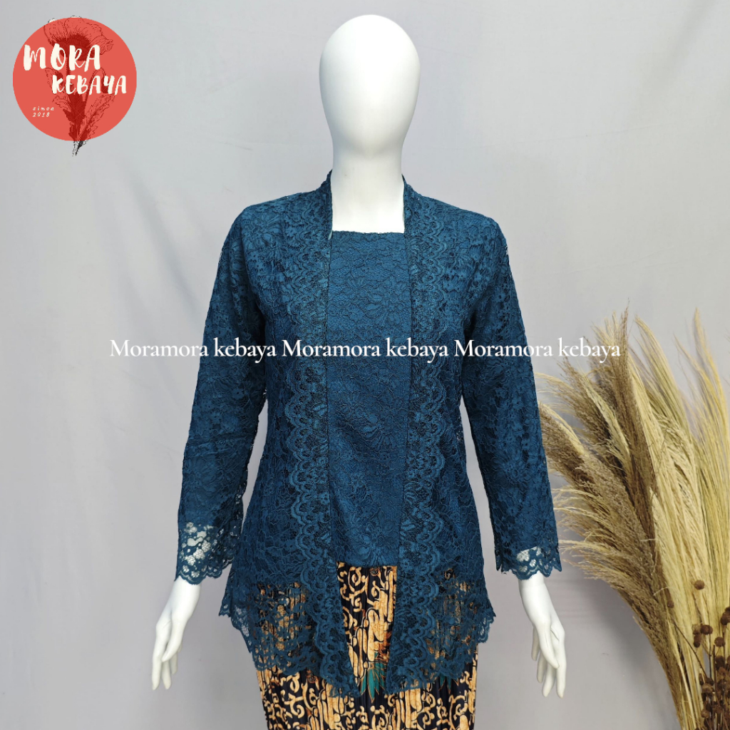 Moramora kebaya_Kebaya kutubaru lengan panjang resleting depan/kutubaru modern
