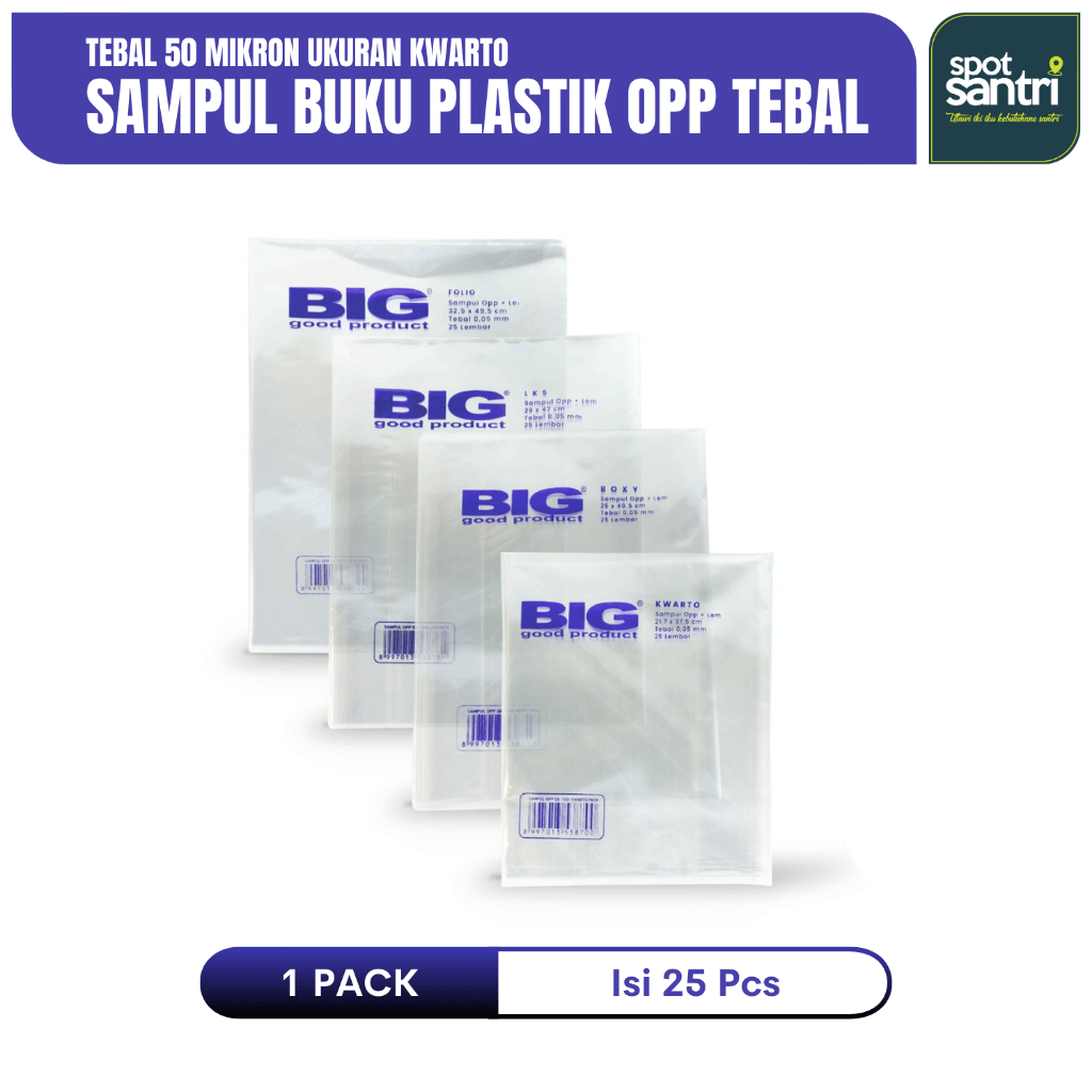 

Sampul Buku Kwarto Plastik Opp Transparan Tebal 50 Mikron | BIG [Pack/25pcs]