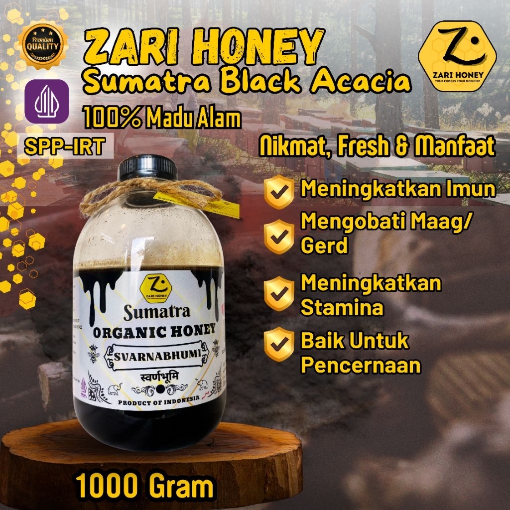 

ZARI HONEY SUMATRA BLACK ACACIA 1000 Gram Madu Murni Asli 100% Alami Pure Natural Raw Premium