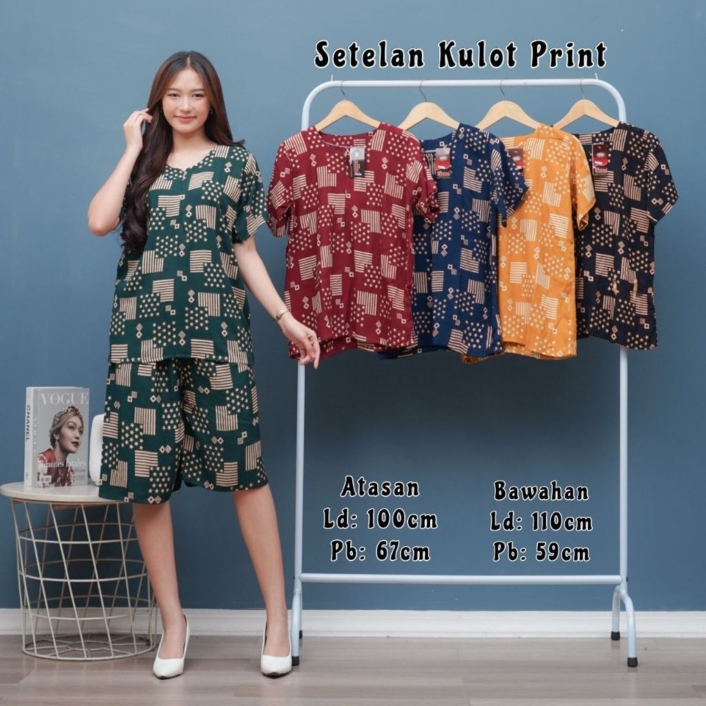 batik Pekalongan setelan kulot print