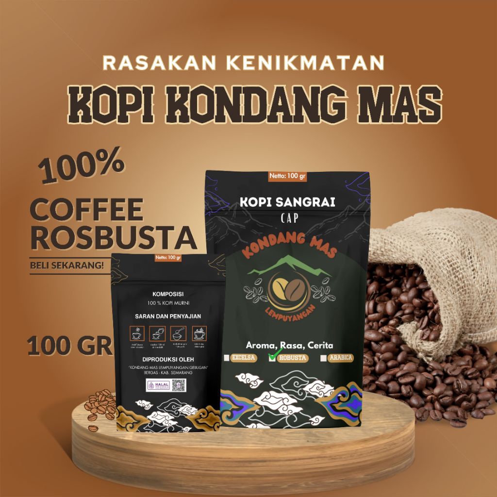 

100% Kopi Sangrai Murni Robusta Kondang Mas Lempuyangan